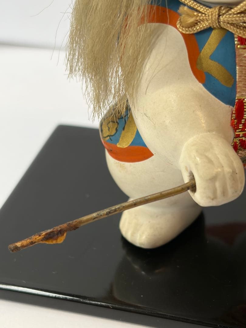 加賀人形 御所人形「小鍛冶」稲荷明神 狐 能人形 古作 高さ14cm