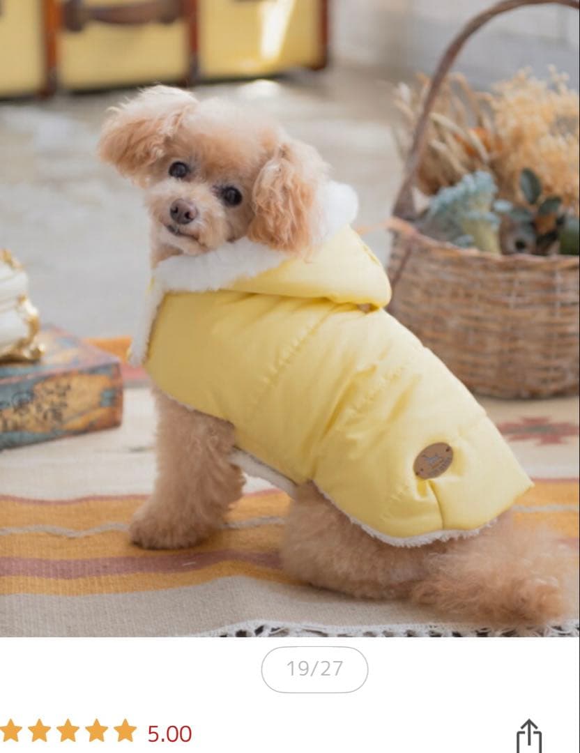 きゃんナナ モカベージュ フード付きマントコート 犬服