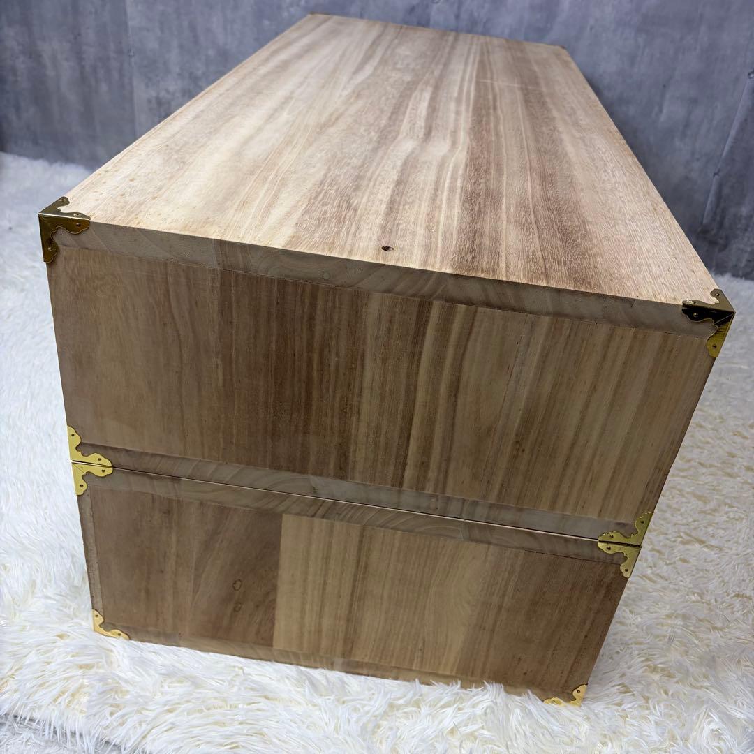【新品未使用】桐箪笥 2段引き出し チェスト 金色装飾