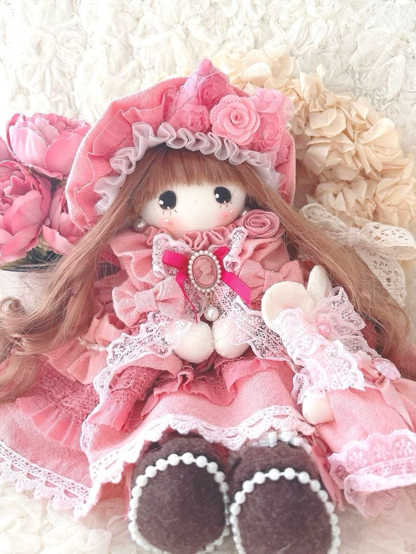 カントリードール♡ハンドメイド♡お人形♡ピンク♡