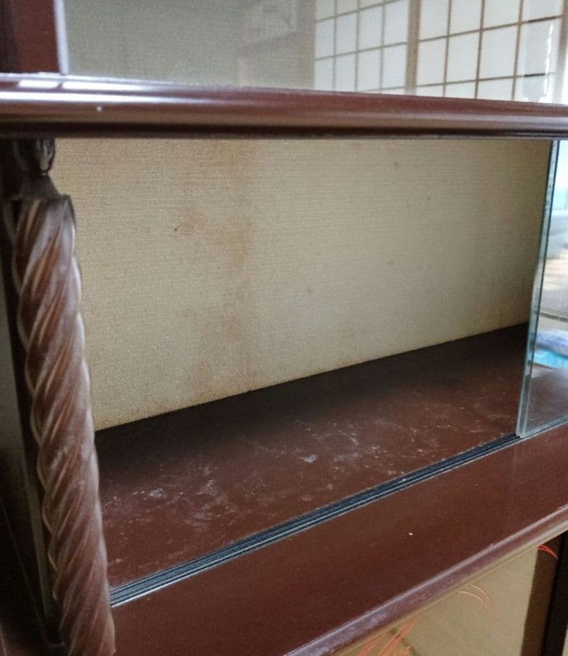 昭和レトロ 茶箪笥 水屋箪笥 飾り棚 茶道具 ガラス棚 古民家 ヴィンテージ家具