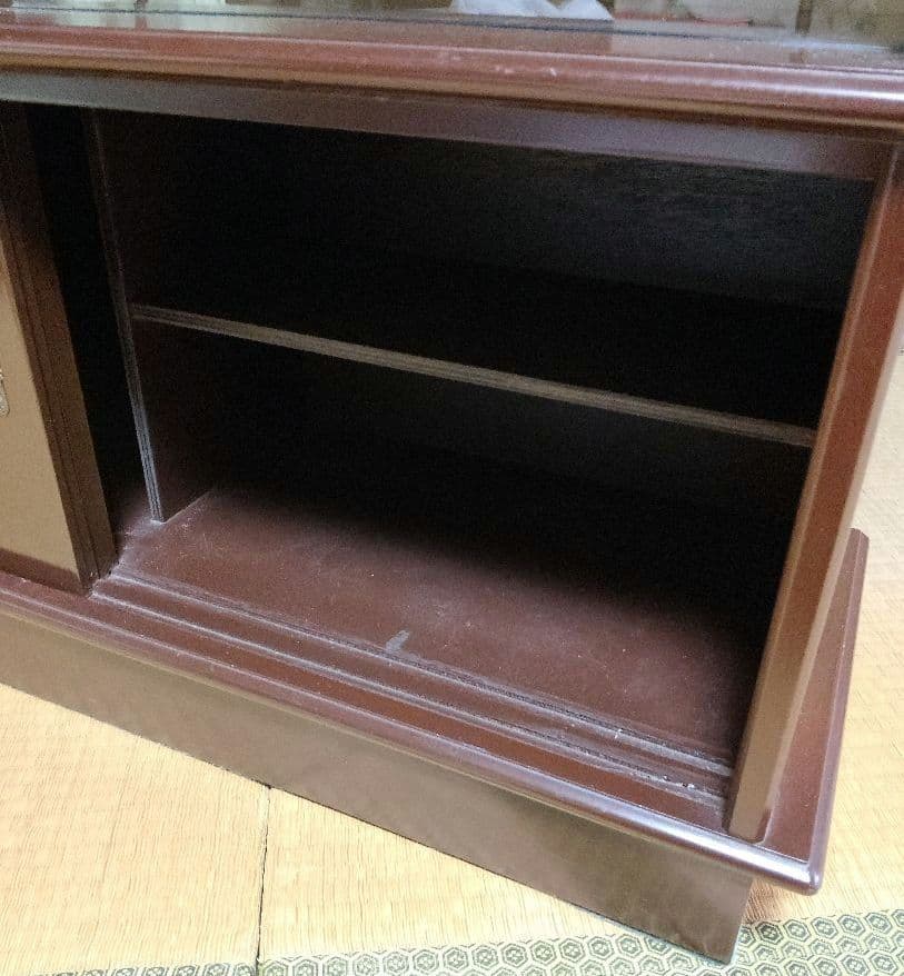 昭和レトロ 茶箪笥 水屋箪笥 飾り棚 茶道具 ガラス棚 古民家 ヴィンテージ家具