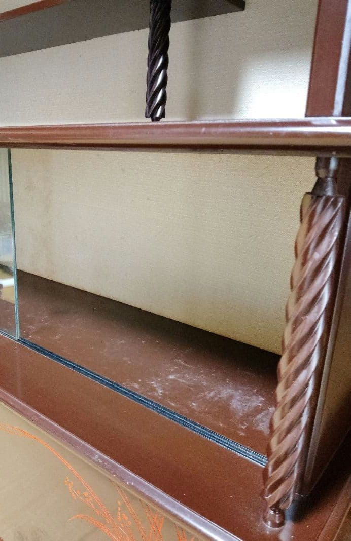 昭和レトロ 茶箪笥 水屋箪笥 飾り棚 茶道具 ガラス棚 古民家 ヴィンテージ家具