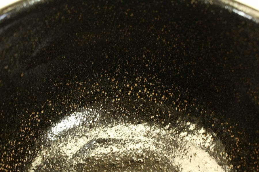茶道具 桂窯 黒茶碗 共箱未使用(メ1792)