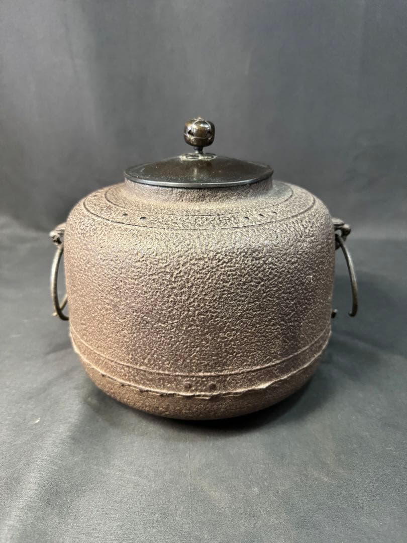 E587 送料無料　風炉釜　風炉　茶釜　五徳　前瓦　茶道具　茶室　茶道　釜鐶