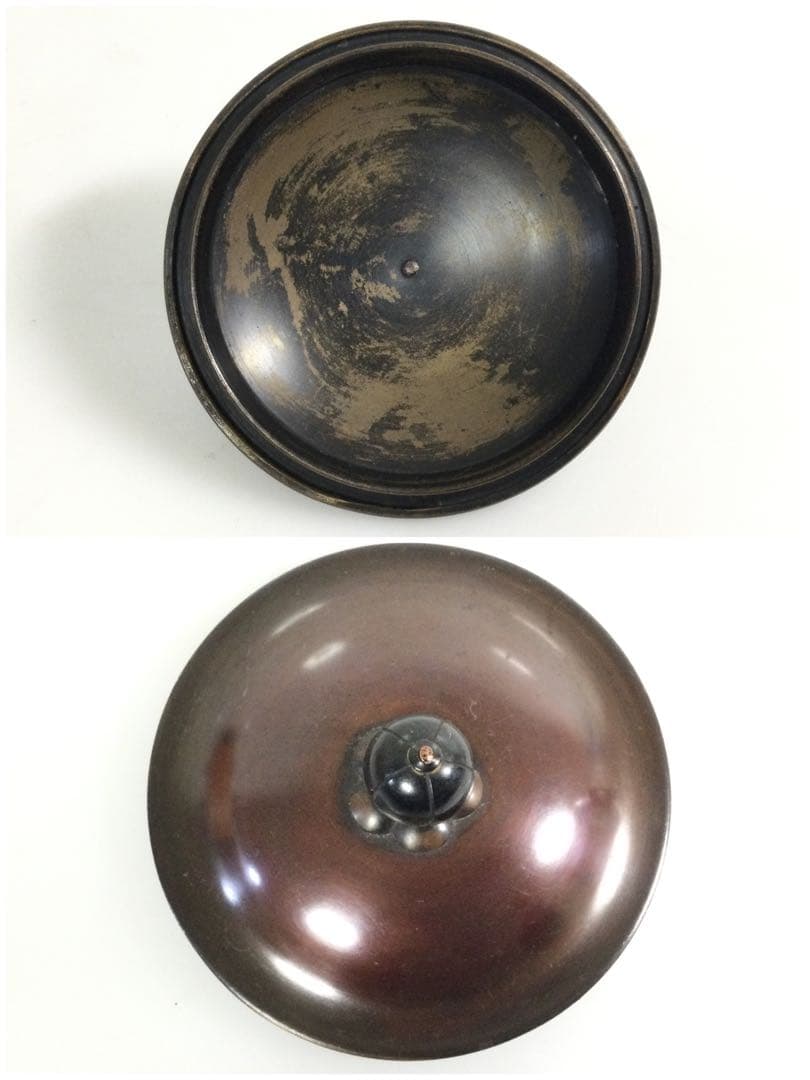 茶釜 万代屋釜 風炉釜 銘無し 銅蓋釜環付 茶道具 L297
