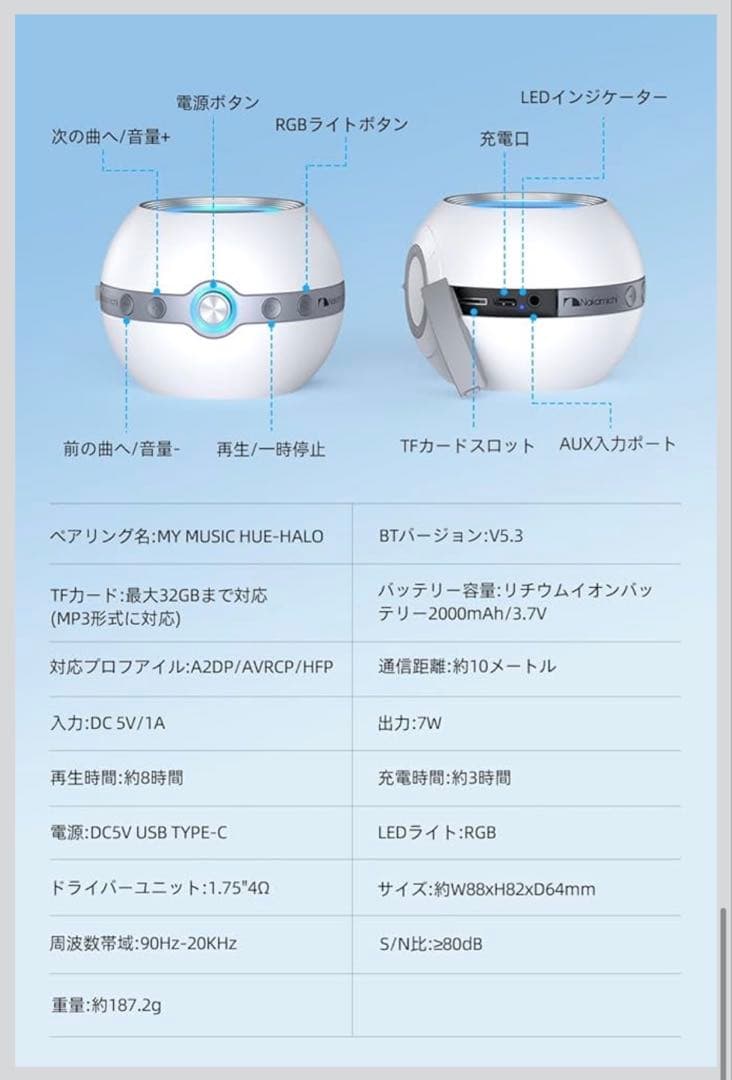 2個セット　Nakamichi Bluetooth スピーカー 7W