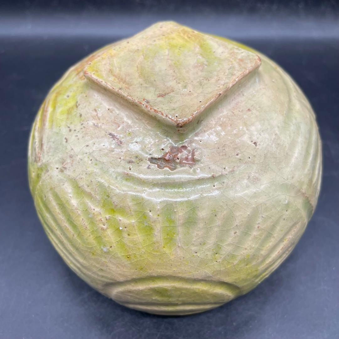 【300】京都 鼠鉄絵俵手抹茶茶碗 古物江戸後期