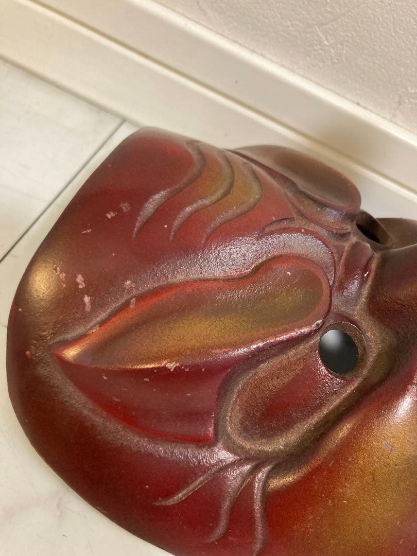 鉄製　お面　能面　天狗　魔除け開運　工芸品　アンティーク