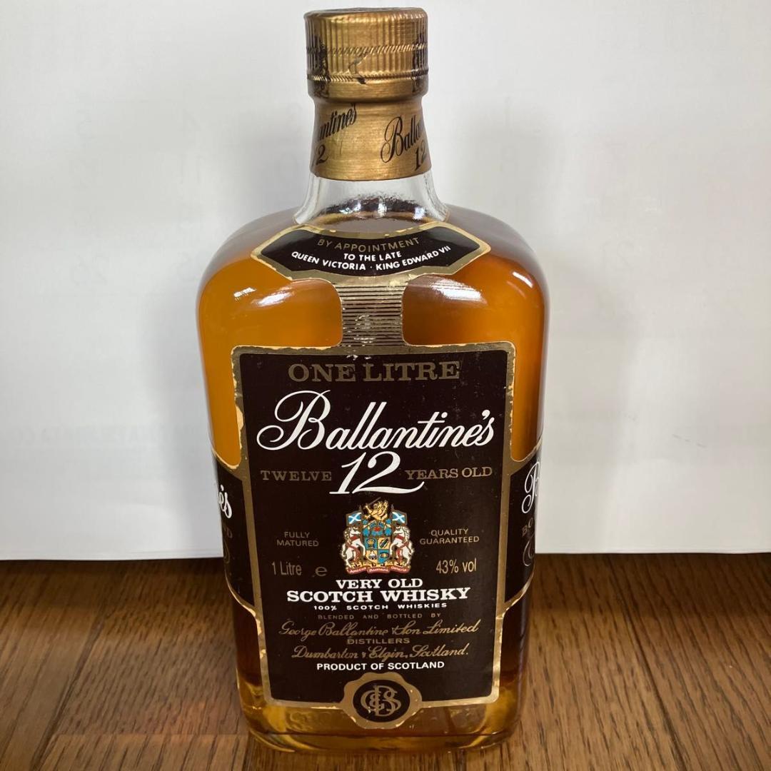 【希少】バランタイン 12年 デキャンタボトル，旧角ボトル 1L，750ml