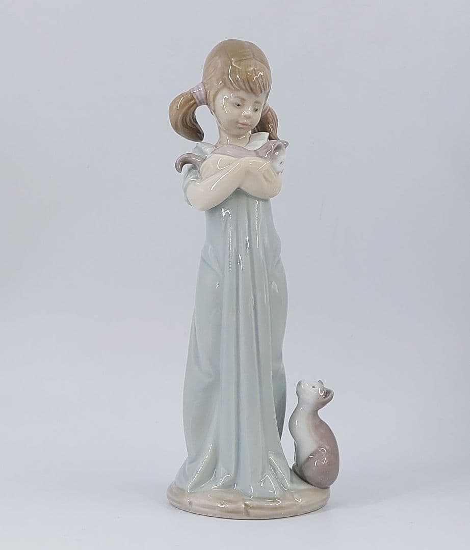 【美品】LLADRO リヤドロ No.5743 私のことも忘れないで 猫 女の子