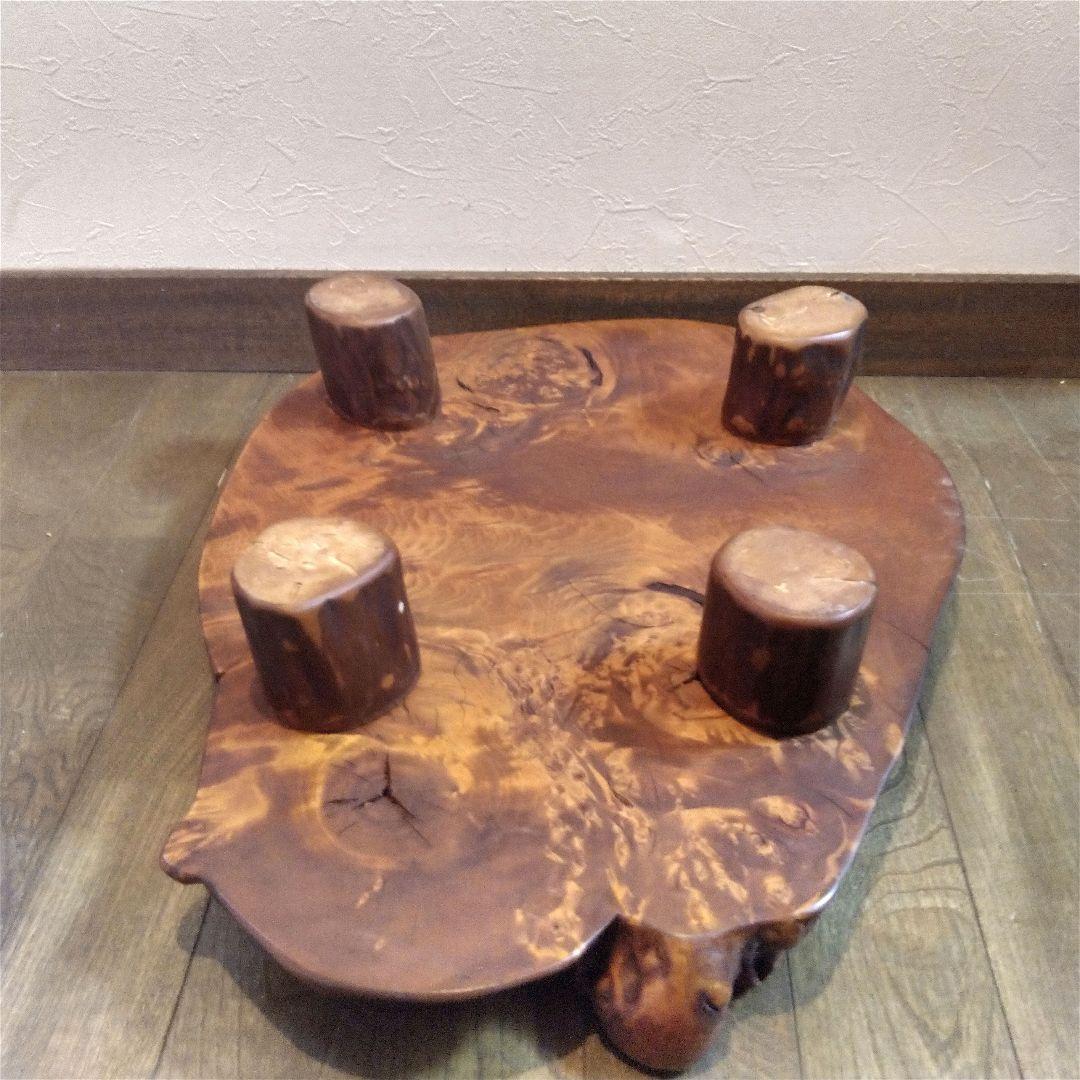 天然木　木製　花台　座卓　一枚板(盆栽、生花、花瓶)飾り台