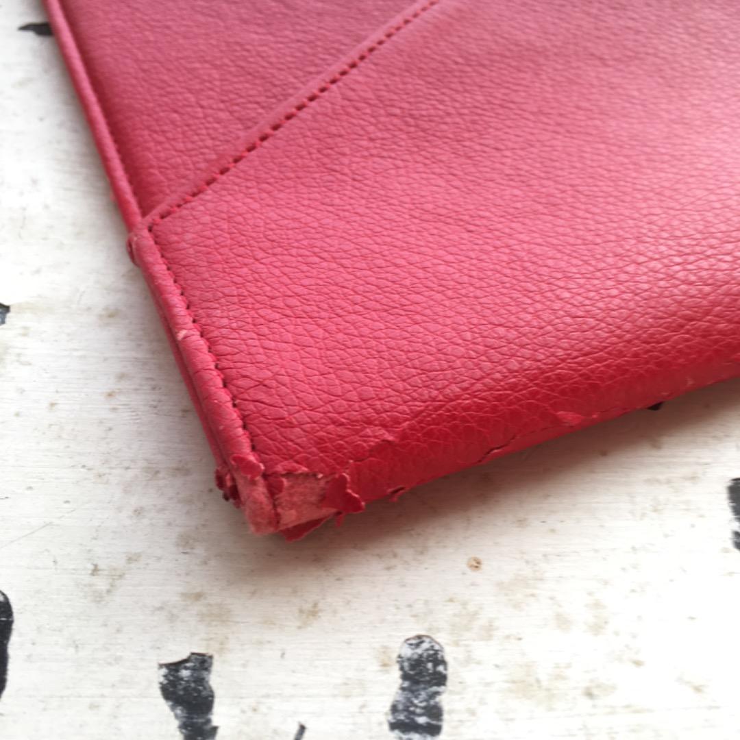 【campo marzio】レザーケース　赤　クラッチバッグ
