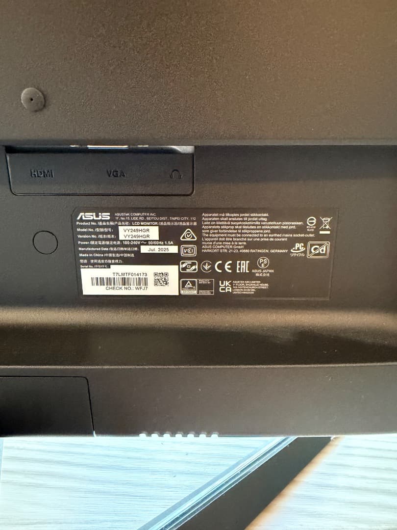 ASUSモニター / VY249HGR
