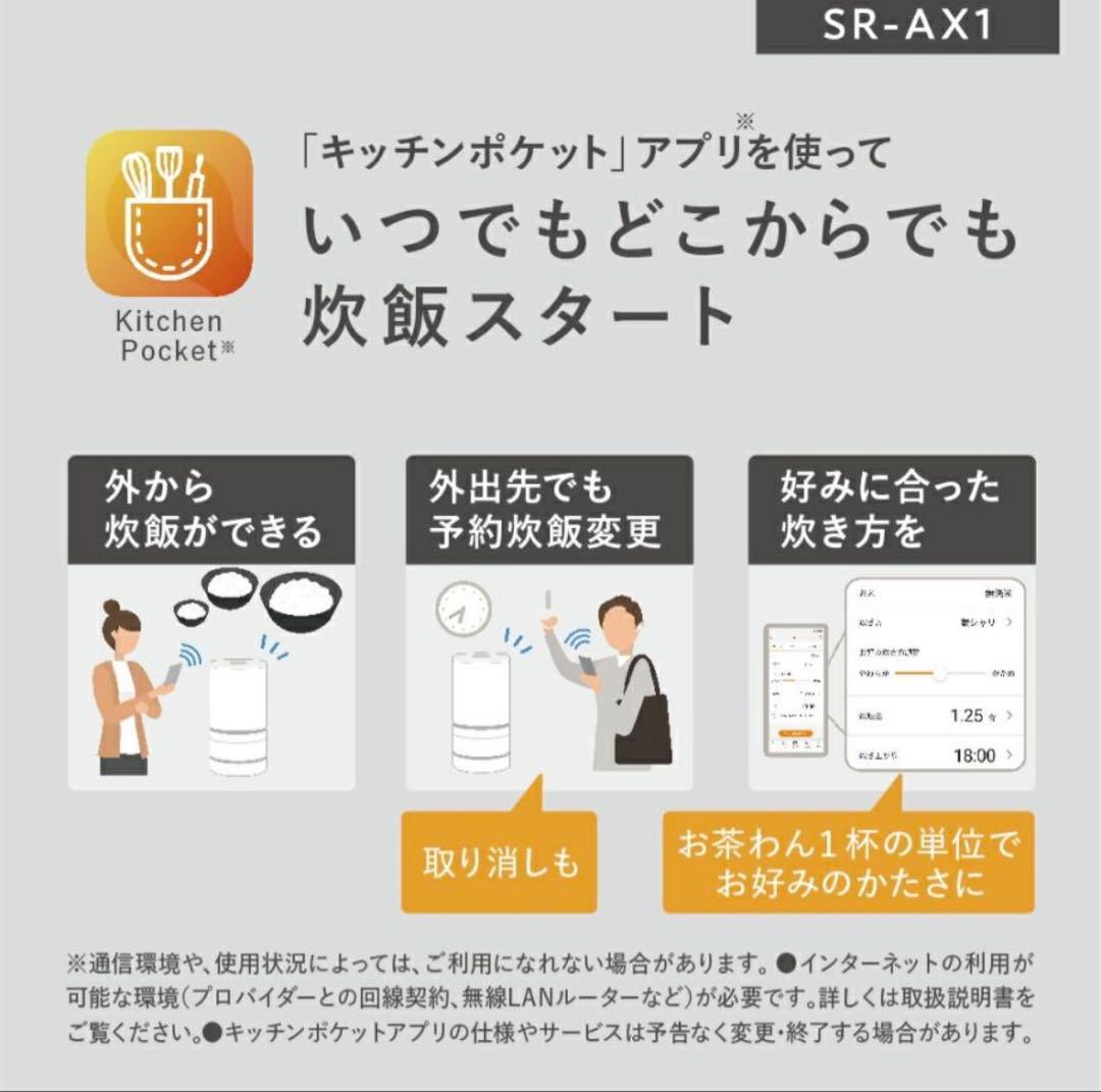 Panasonic 自動計量IH炊飯器 SR-AX1-W