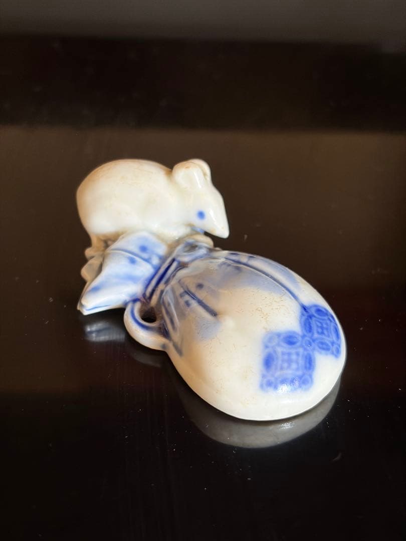 【名家蔵出し 生出し品】 宝袋鼠置き物 開運商売繁盛子孫繁栄の吉祥象徴　開運