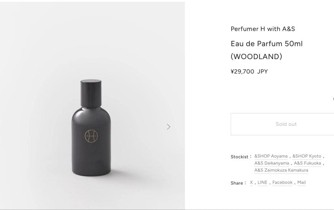 Perfumert H with A&S オードパルファムWOODLAND