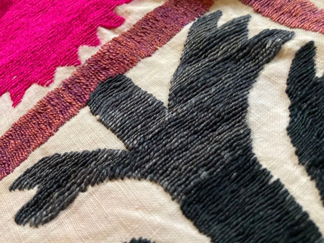 【特価】【汚れあり】スザニ(刺繍布)ヴィンテージ ウズベキスタン製