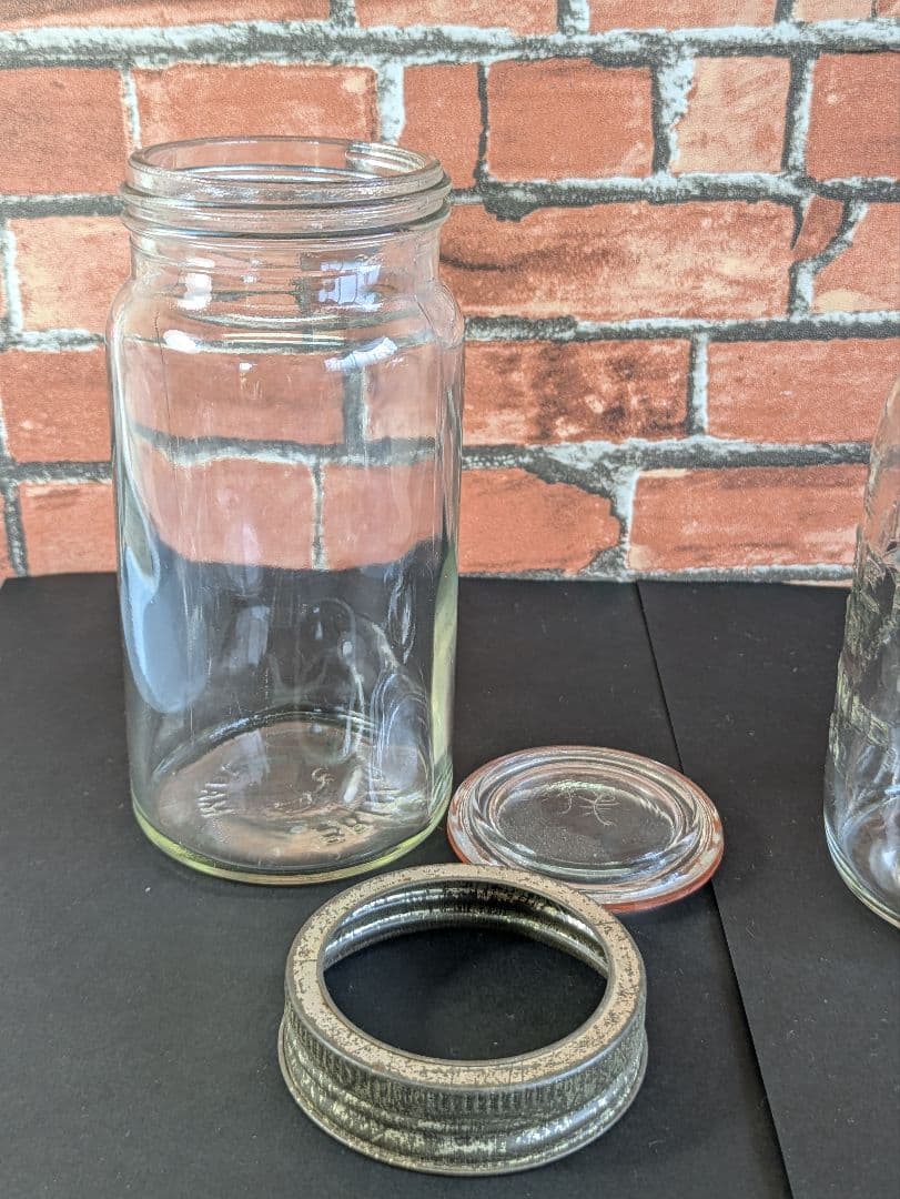 イギリス アンティーク ガラスジャー キルナー KILNER 2本セット