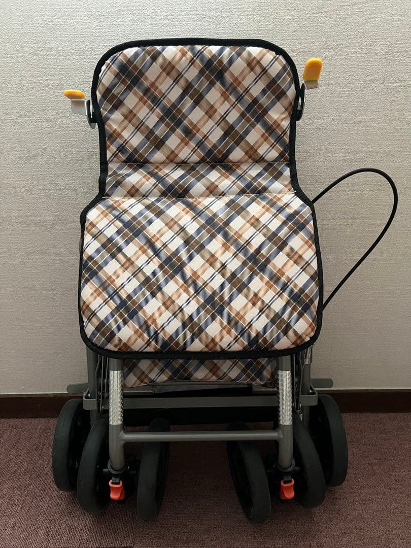 楽々健　折りたたみ式 シルバーカー チェック柄