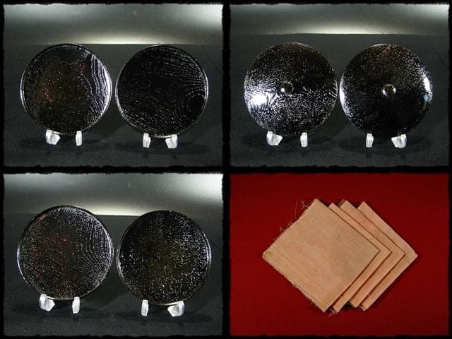石田 東雲堂識 東大寺大仏殿 欅 茶托台蓋 五客 茶道具 b969